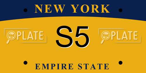 S5 New York License Plate