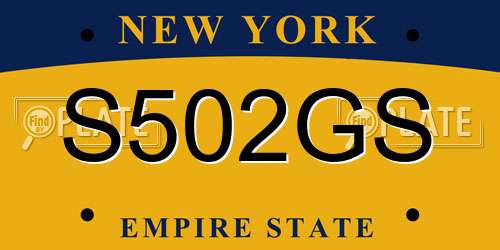 S502GS New York License Plate