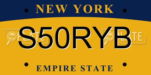 S50RYB New York License Plate