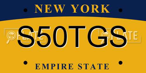 S50TGS New York License Plate