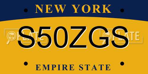 S50ZGS New York License Plate