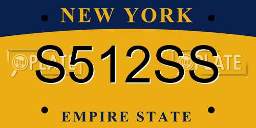 S512SS New York License Plate