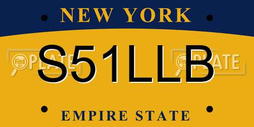 S51LLB New York License Plate