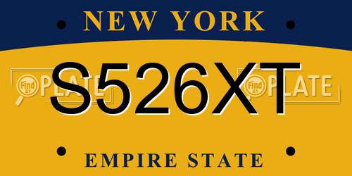 S526XT New York License Plate