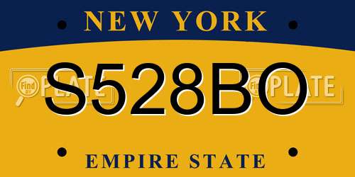 S528BO New York License Plate