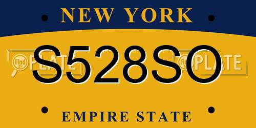 S528SO New York License Plate