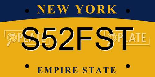 S52FST New York License Plate