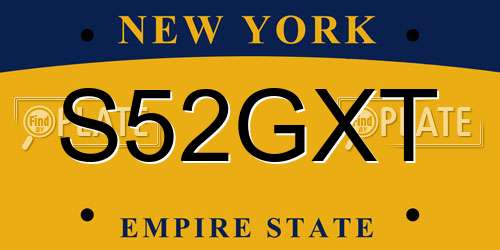 S52GXT New York License Plate