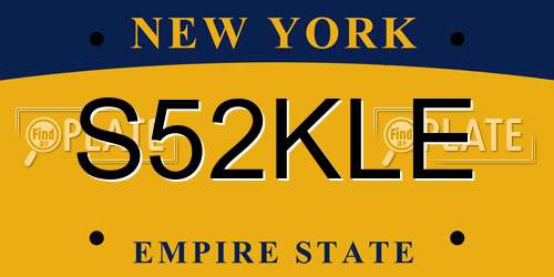 S52KLE New York License Plate