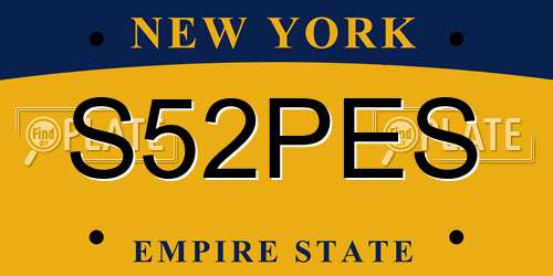 S52PES New York License Plate