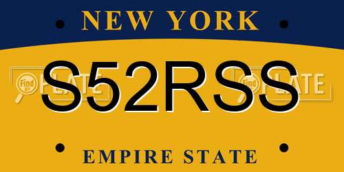 S52RSS New York License Plate