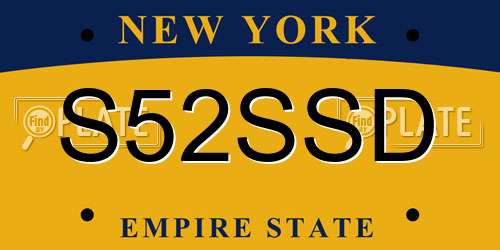 S52SSD New York License Plate
