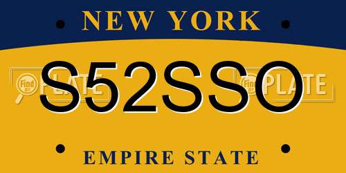 S52SSO New York License Plate