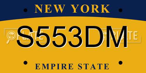 S553DM New York License Plate