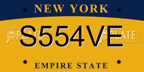 S554VE New York License Plate