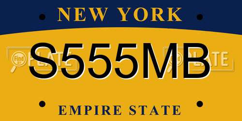 S555MB New York License Plate