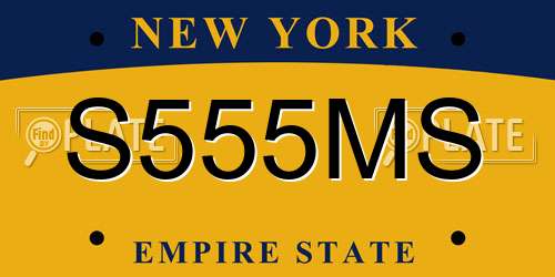S555MS New York License Plate