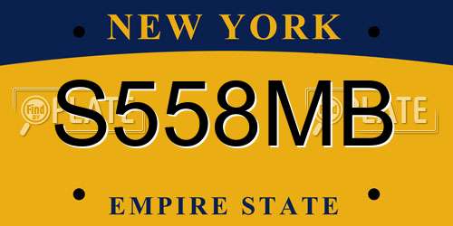 S558MB New York License Plate