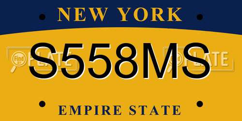S558MS New York License Plate