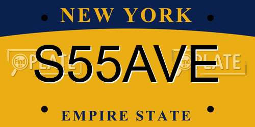 S55AVE New York License Plate