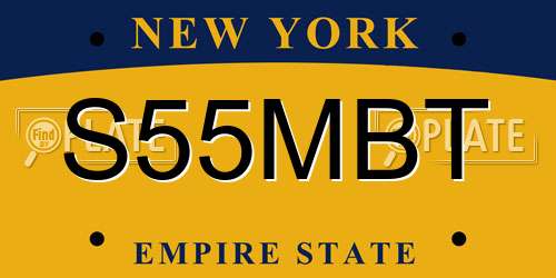 S55MBT New York License Plate