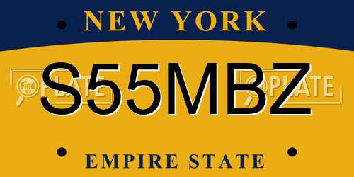 S55MBZ New York License Plate