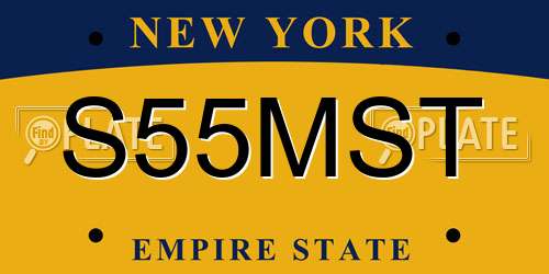 S55MST New York License Plate