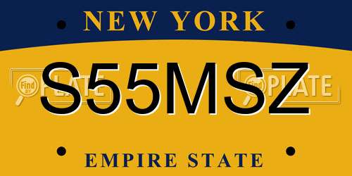 S55MSZ New York License Plate