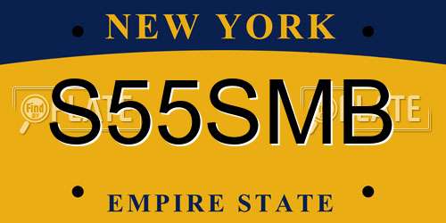 S55SMB New York License Plate