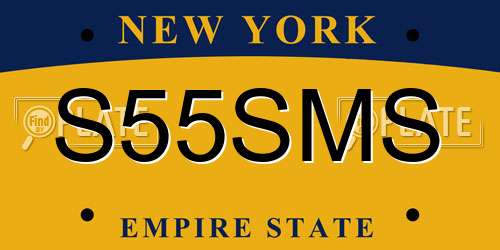 S55SMS New York License Plate