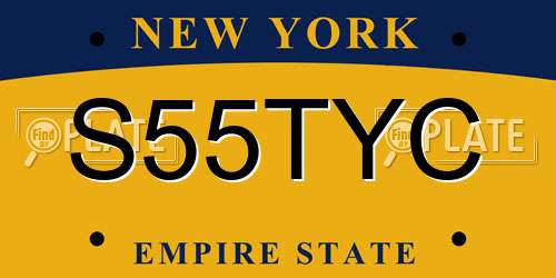 S55TYC New York License Plate