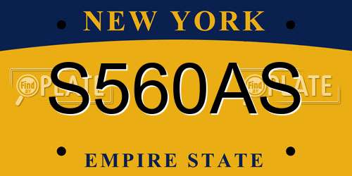 S560AS New York License Plate