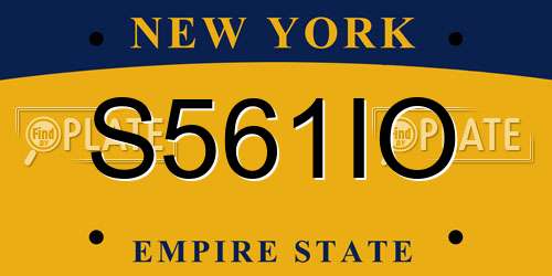 S561IO New York License Plate