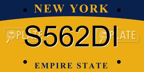 S562DI New York License Plate