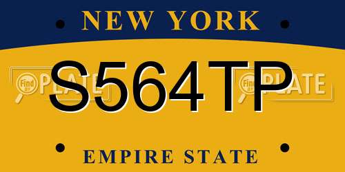 S564TP New York License Plate