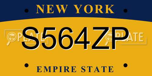 S564ZP New York License Plate