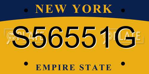 S56551G New York License Plate