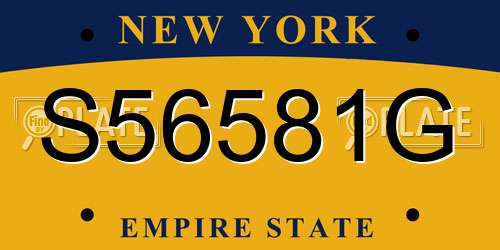S56581G New York License Plate