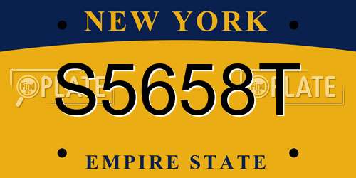 S5658T New York License Plate