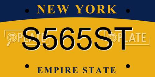 S565ST New York License Plate