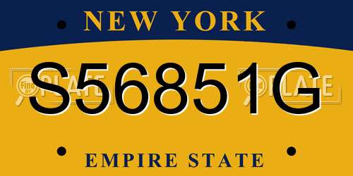 S56851G New York License Plate