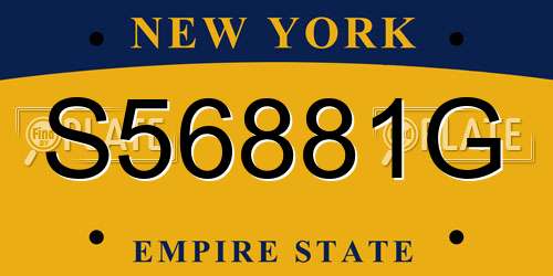 S56881G New York License Plate