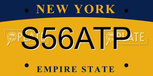 S56ATP New York License Plate