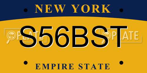 S56BST New York License Plate