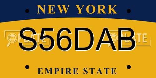 S56DAB New York License Plate