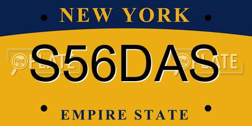 S56DAS New York License Plate