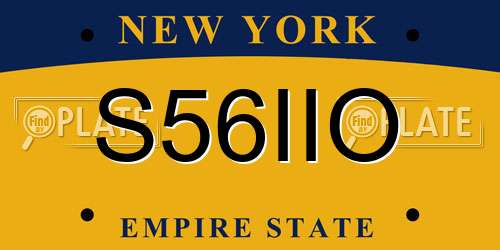 S56IIO New York License Plate