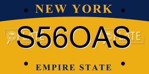 S56OAS New York License Plate