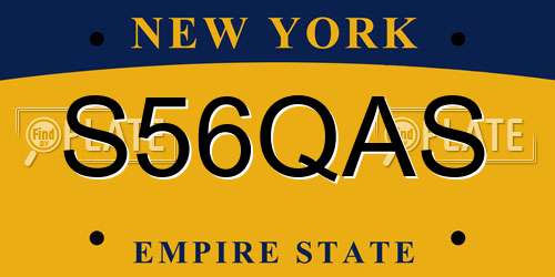 S56QAS New York License Plate
