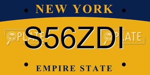 S56ZDI New York License Plate